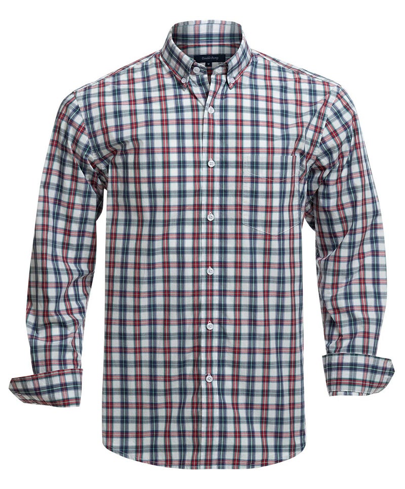 Double Pump Mens Button Down Shirts Cotton Long Sleeve Shirts Regular Fit(RM08LS08,L) - Image 1